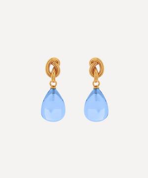 Gold-Plated Synthea Glass Stone Drop Earrings