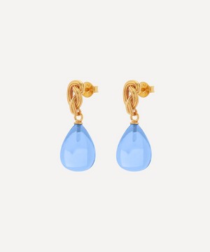 Shyla - Gold-Plated Synthea Glass Stone Drop Earrings image number 1