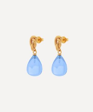 Shyla - Gold-Plated Synthea Glass Stone Drop Earrings image number 1