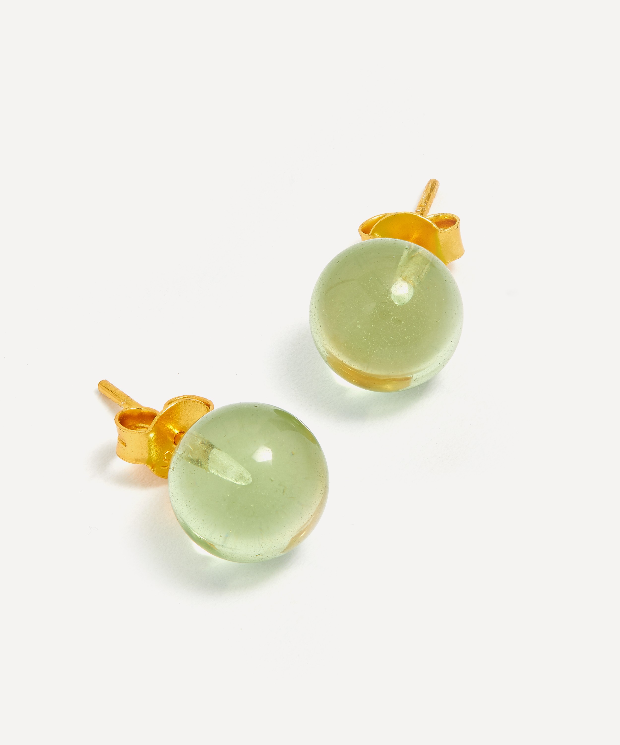 Shyla - Gold-Plated Glass Ball Stud Earrings image number 3