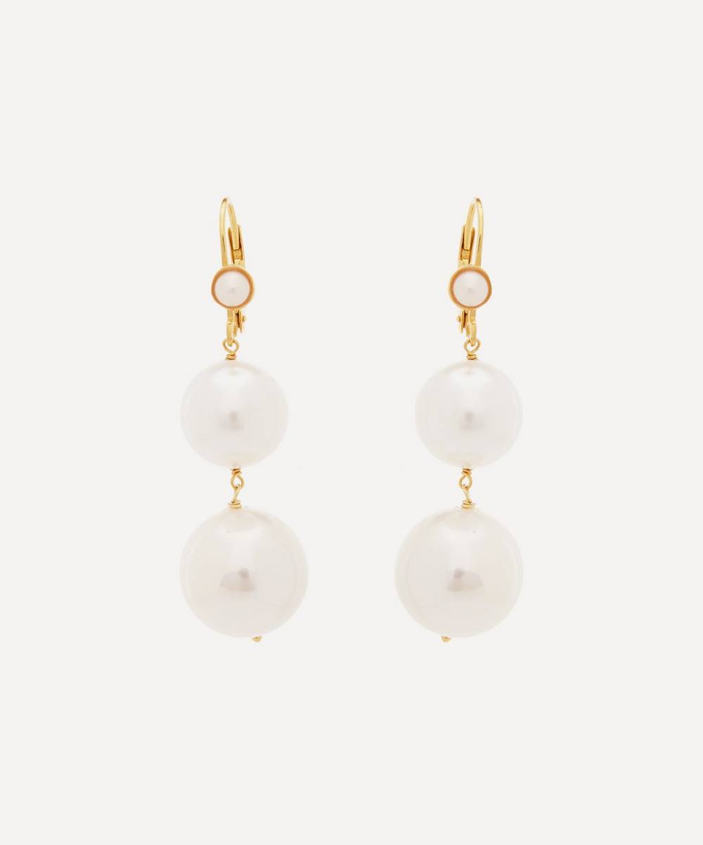 Shyla - Gold-Plated Pernille Glass Drop Earrings