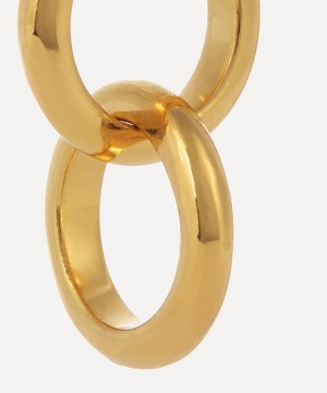 Shyla - Gold-Plated Celestine Double Hoop Drop Earrings image number 3