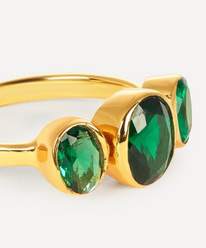 Shyla - Gold-Plated Isla Triple Glass Crystal Ring image number 3