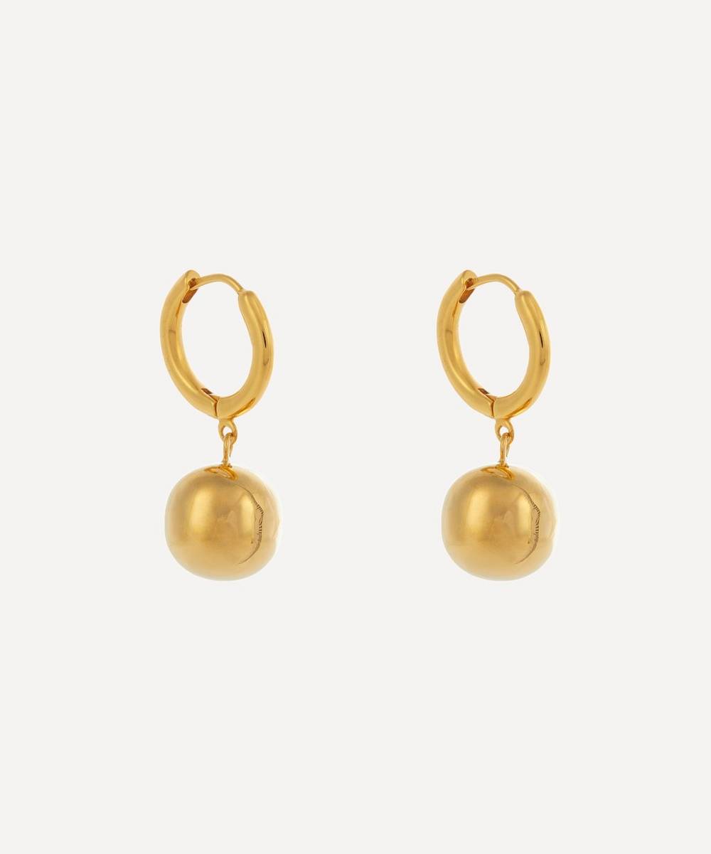 Shyla - Gold-Plated Rochelle Solid Ball Huggie Hoop Earrings