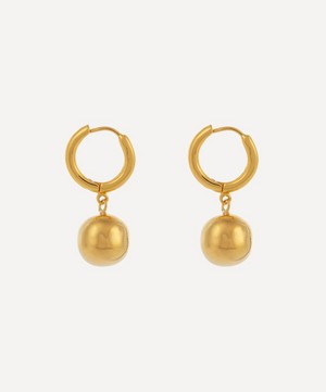 Shyla - Gold-Plated Rochelle Solid Ball Huggie Hoop Earrings image number 2