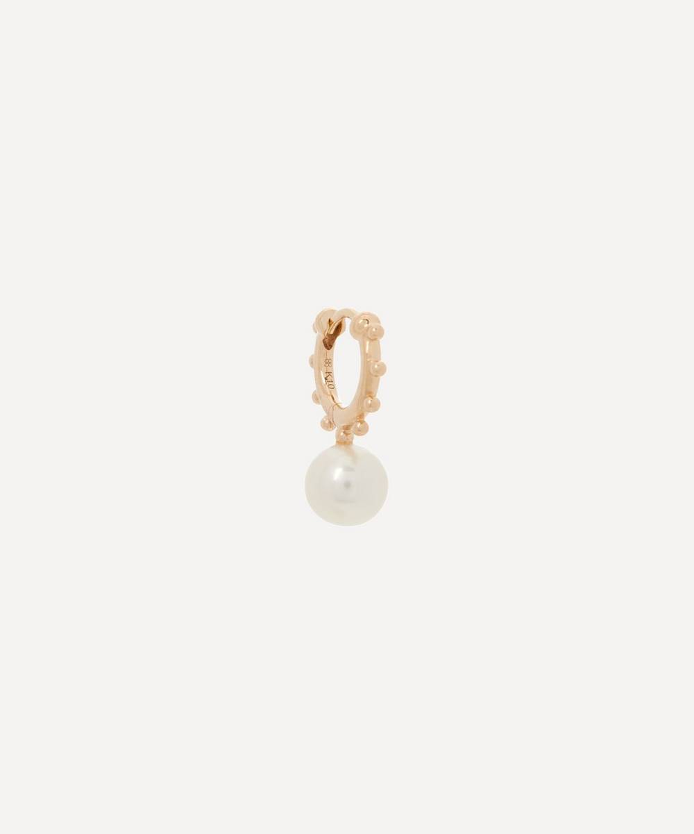 Hirotaka - 10ct Gold Sea Anemone Pearl Single Huggie Hoop Earring