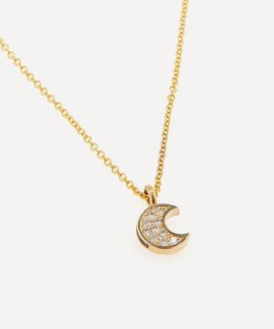 Roxanne First - 14ct Gold Micro Diamond Moon Pendant Necklace image number 3