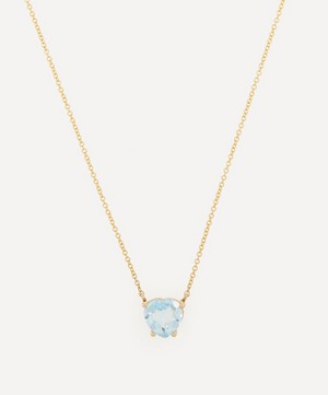 Roxanne First - 14ct Gold Honor's Baby Blue Topaz Heart Pendant Necklace image number 0