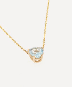 Roxanne First - 14ct Gold Honor's Baby Blue Topaz Heart Pendant Necklace image number 3