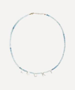 Lucky Mother of Pearl and Aquamarine Beaded Necklace