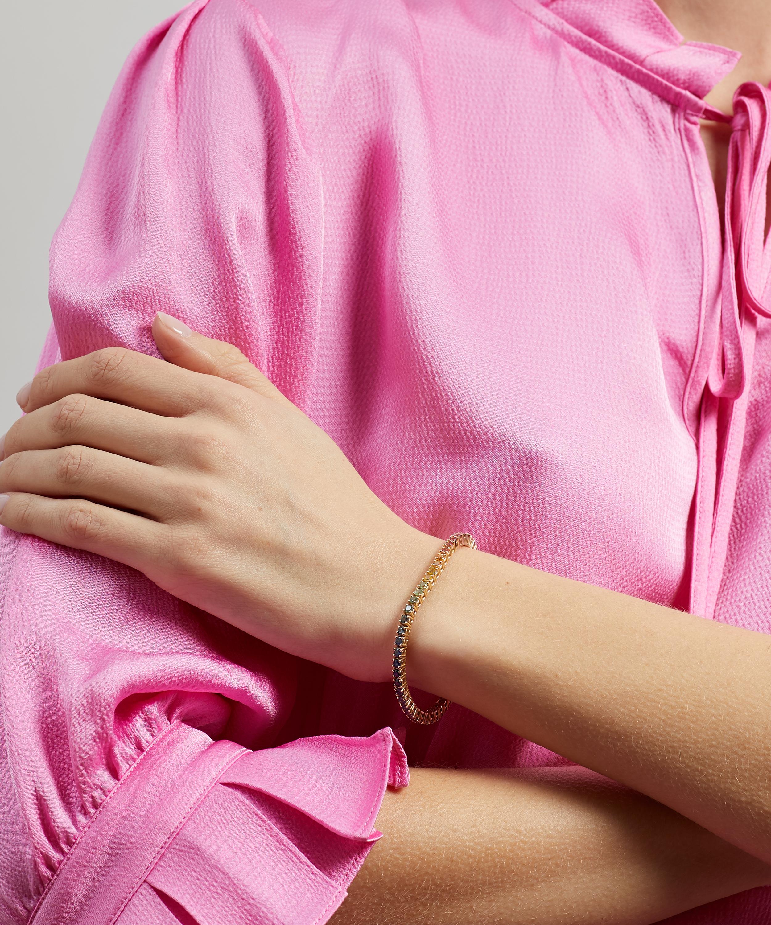 Roxanne First - 14ct Gold Rainbow Sapphire Tennis Bracelet image number 1