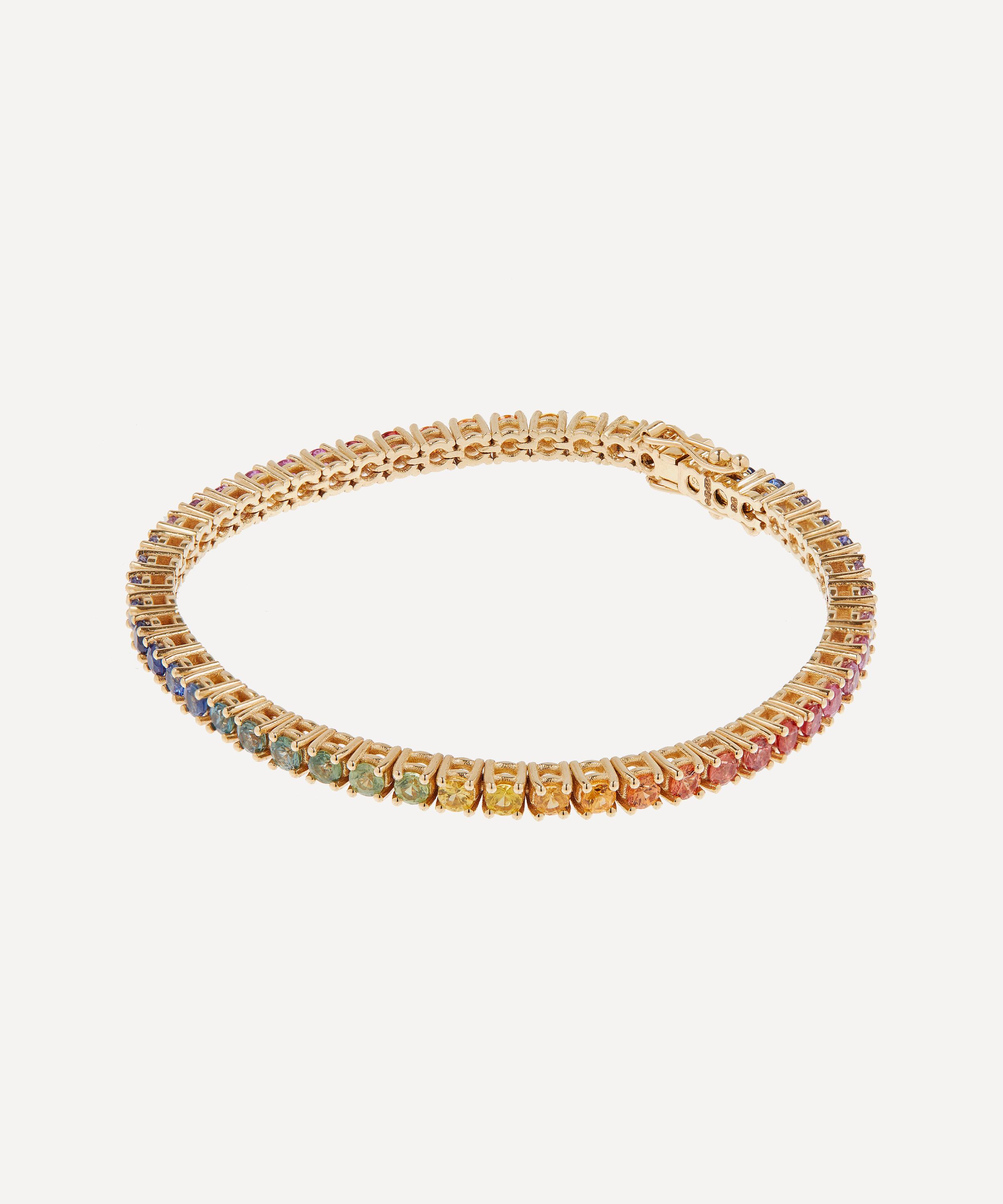 Roxanne First - 14ct Gold Rainbow Sapphire Tennis Bracelet image number 2