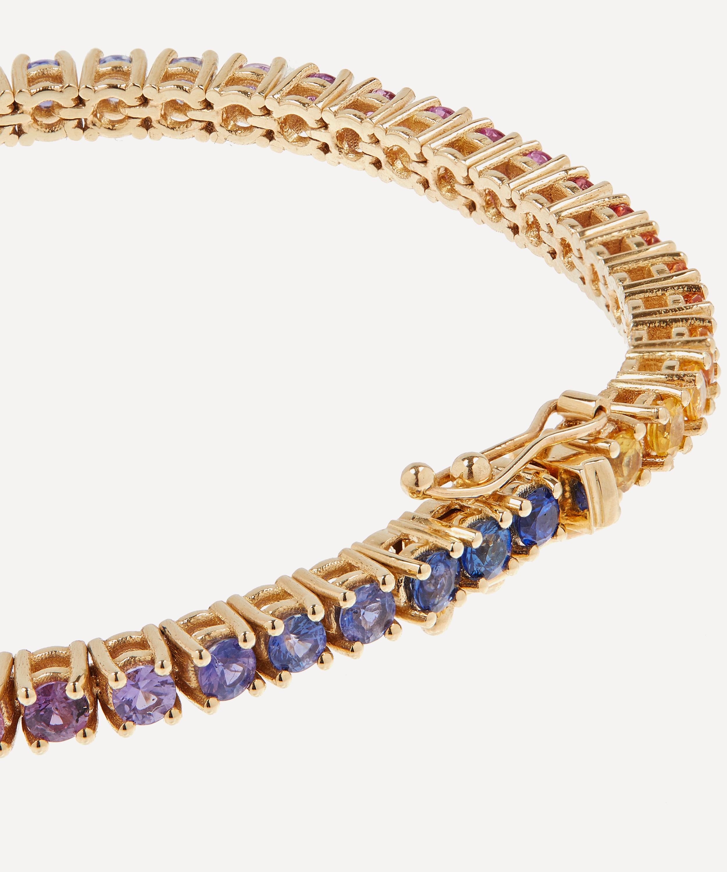 Roxanne First - 14ct Gold Rainbow Sapphire Tennis Bracelet image number 3