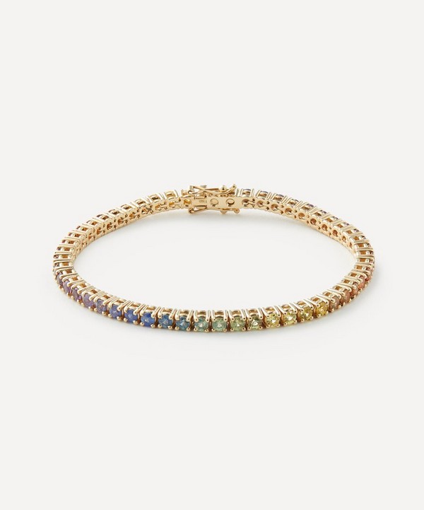 Roxanne First - 14ct Gold Rainbow Sapphire Tennis Bracelet image number null