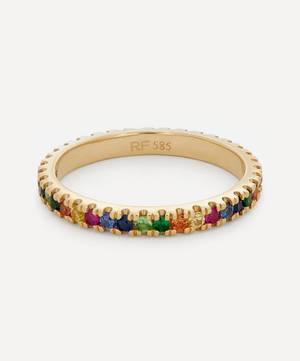 14ct Gold Rainbow Sapphire Eternity Ring