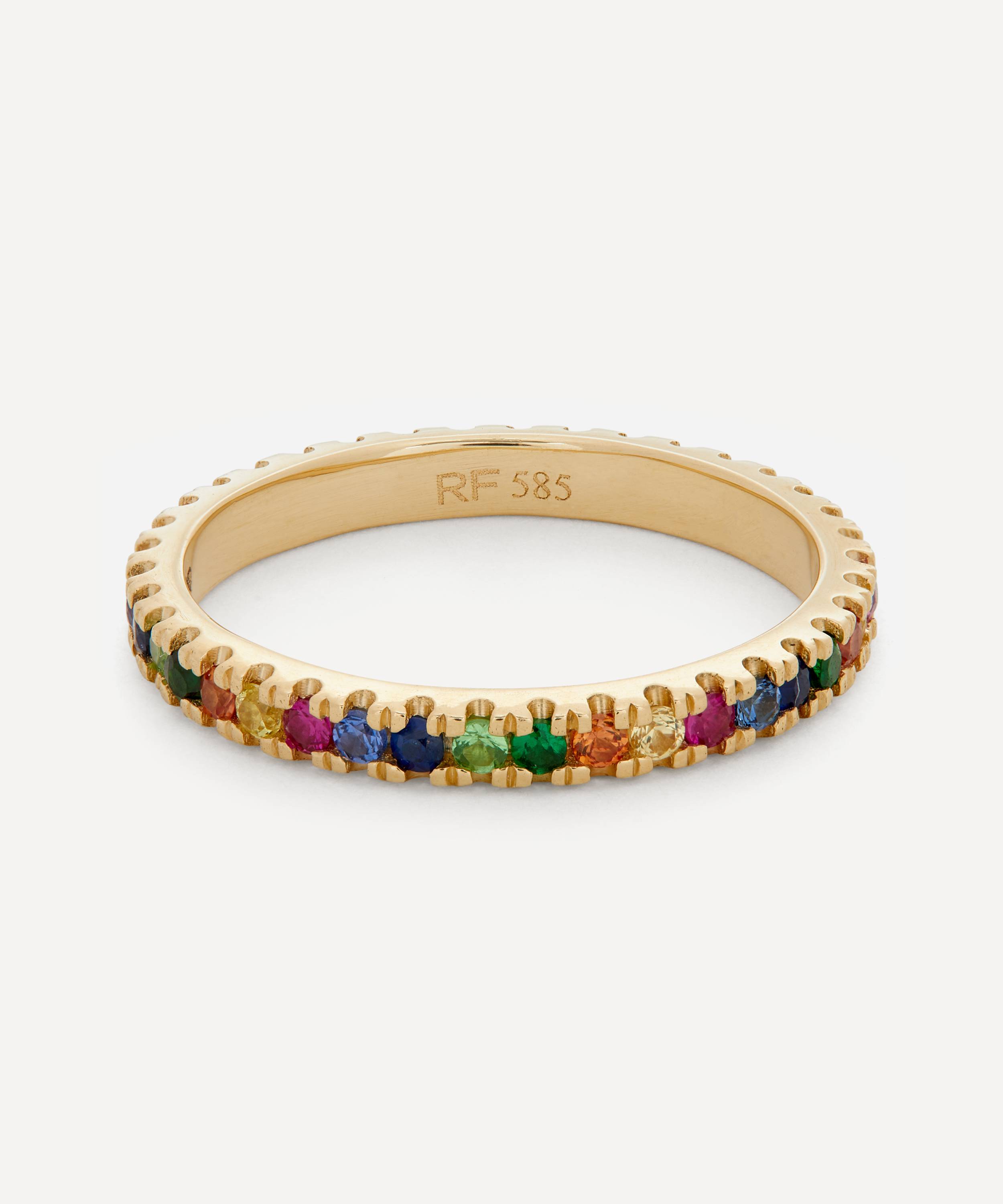 Roxanne First 14ct Gold Rainbow Sapphire Eternity Ring | Liberty
