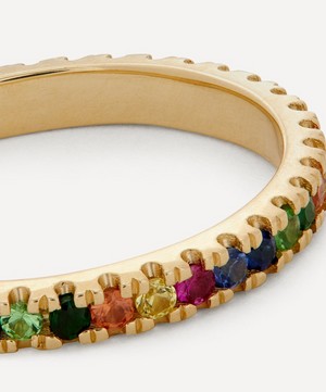 Roxanne First - 14ct Gold Rainbow Sapphire Eternity Ring image number 3