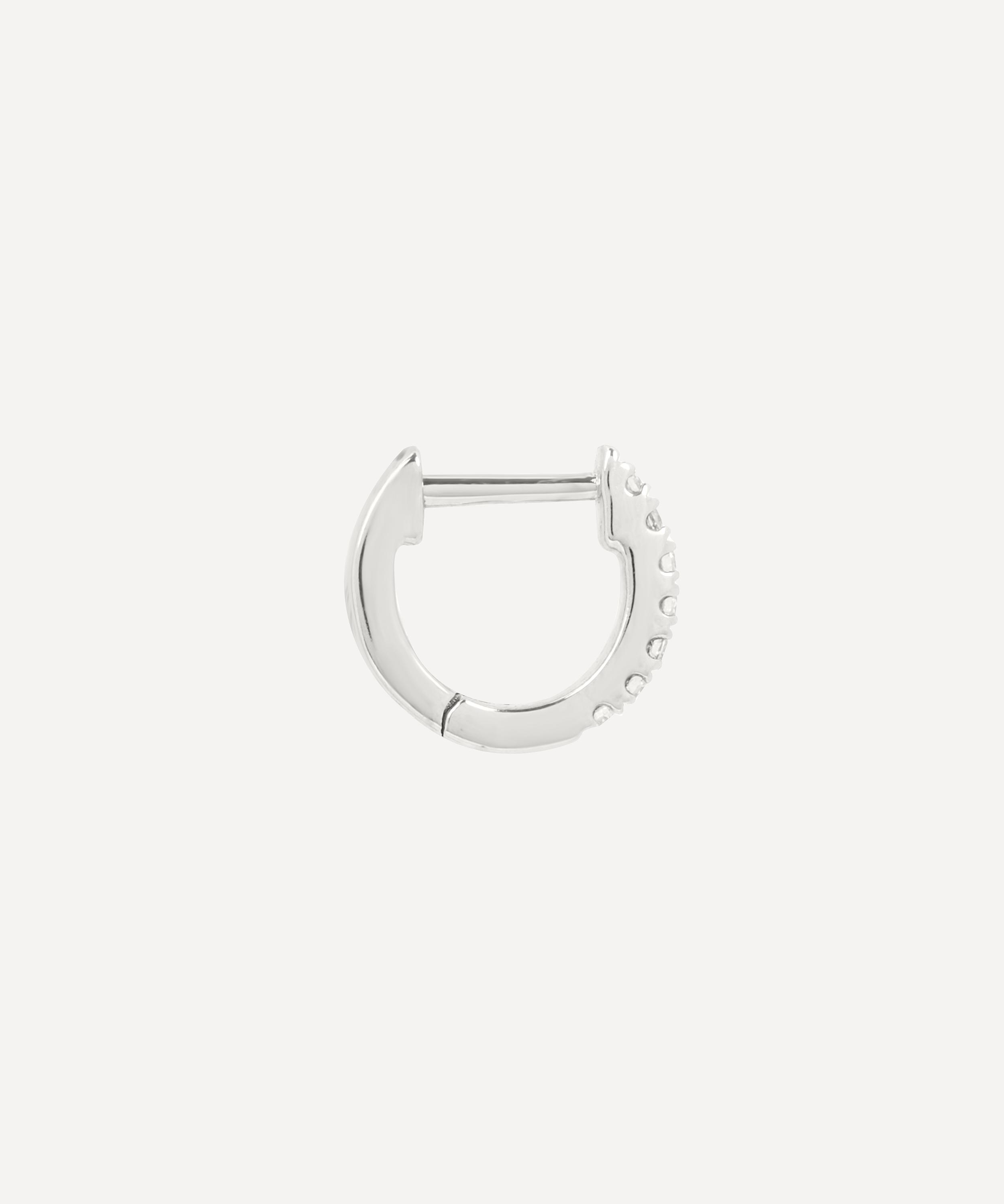 Roxanne First - Teeny-Weeny Diamond Single Huggie Hoop Earring image number 2