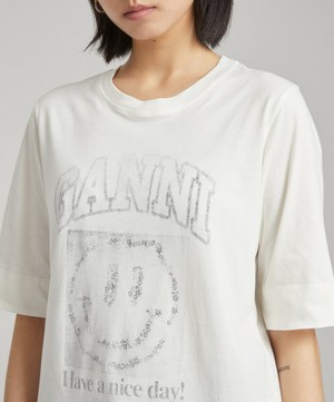 Ganni - Smile Graphic T-Shirt image number 4