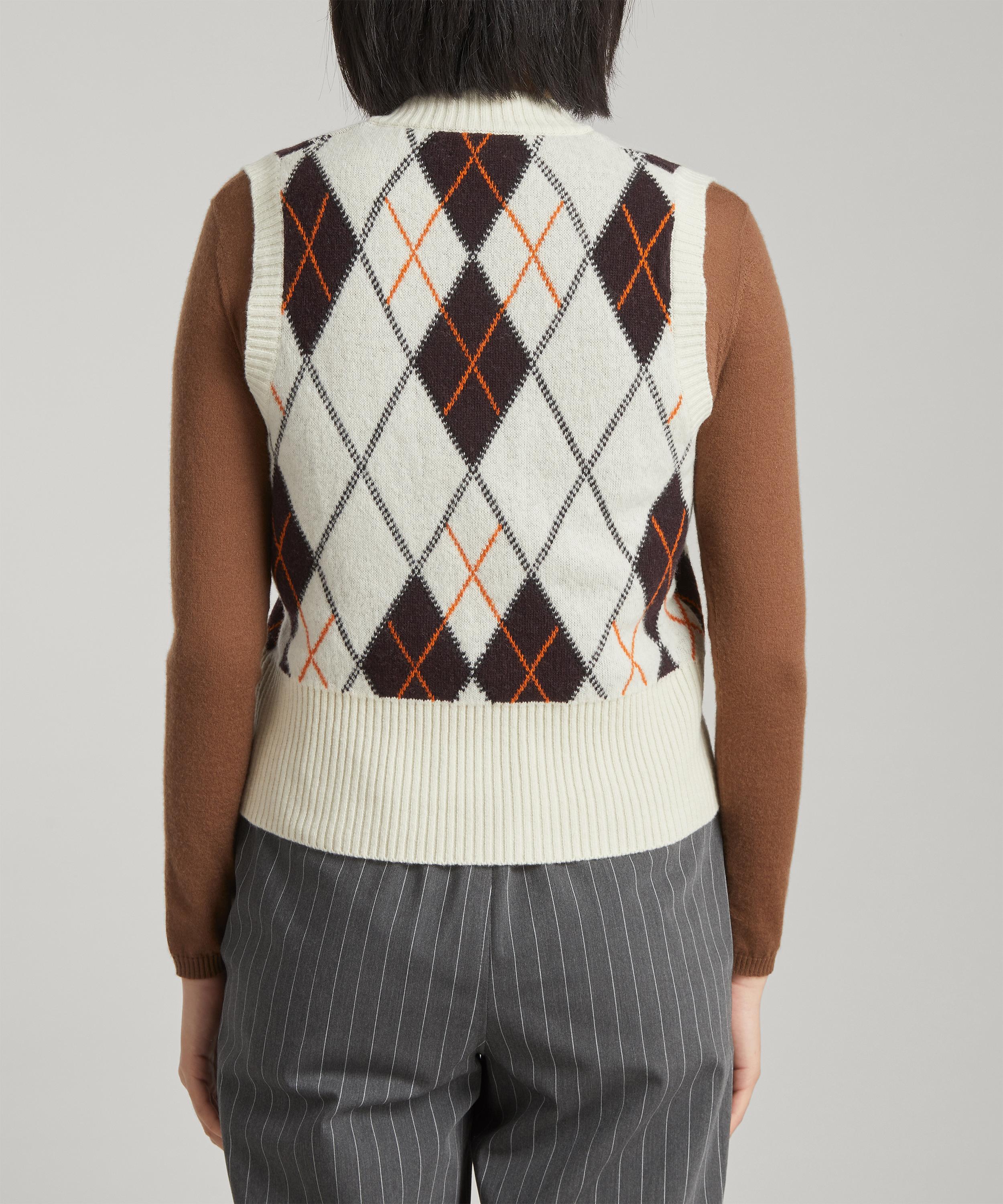 argyle-print knitted vest