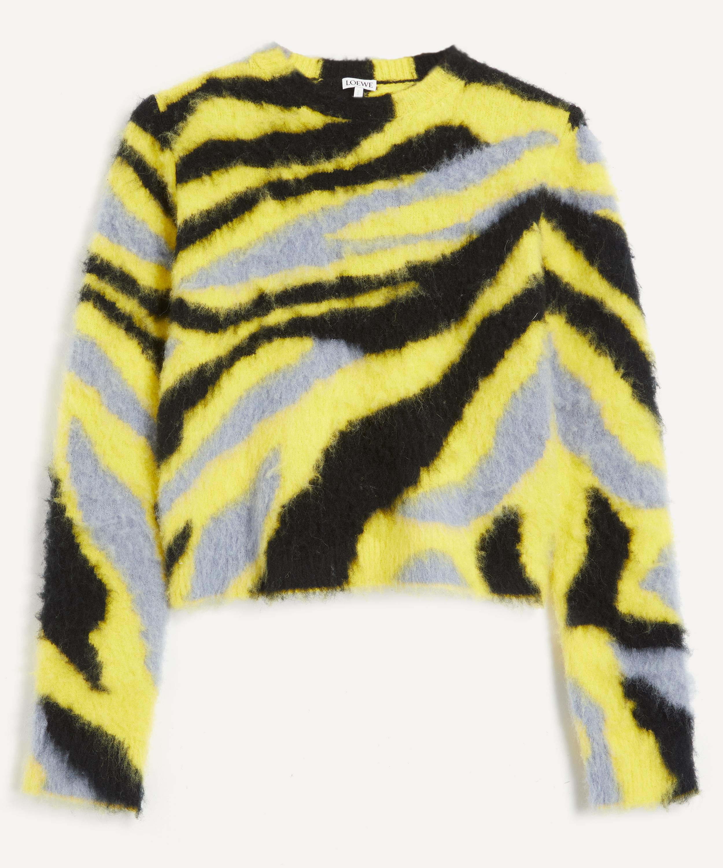 Loewe Logo-intarsia Knitted Sweater In White