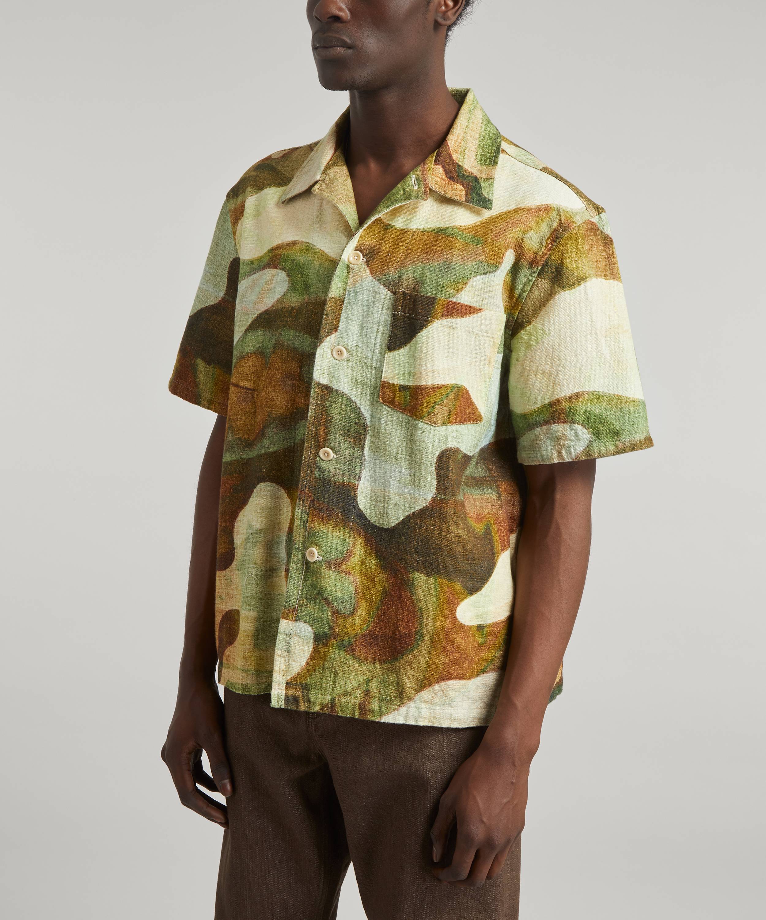 short sleeve camo button up shirt