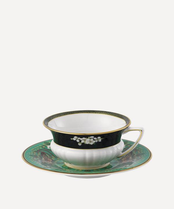 Wedgwood - Wonderlust Emerald Forest Bone China Teacup & Saucer image number 0
