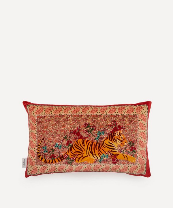 Liberty - Tiger Poppy Persia Rectangular Velvet Cushion image number null
