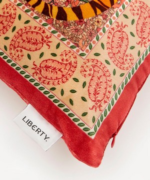 Liberty - Tiger Poppy Persia Rectangular Velvet Cushion image number 3