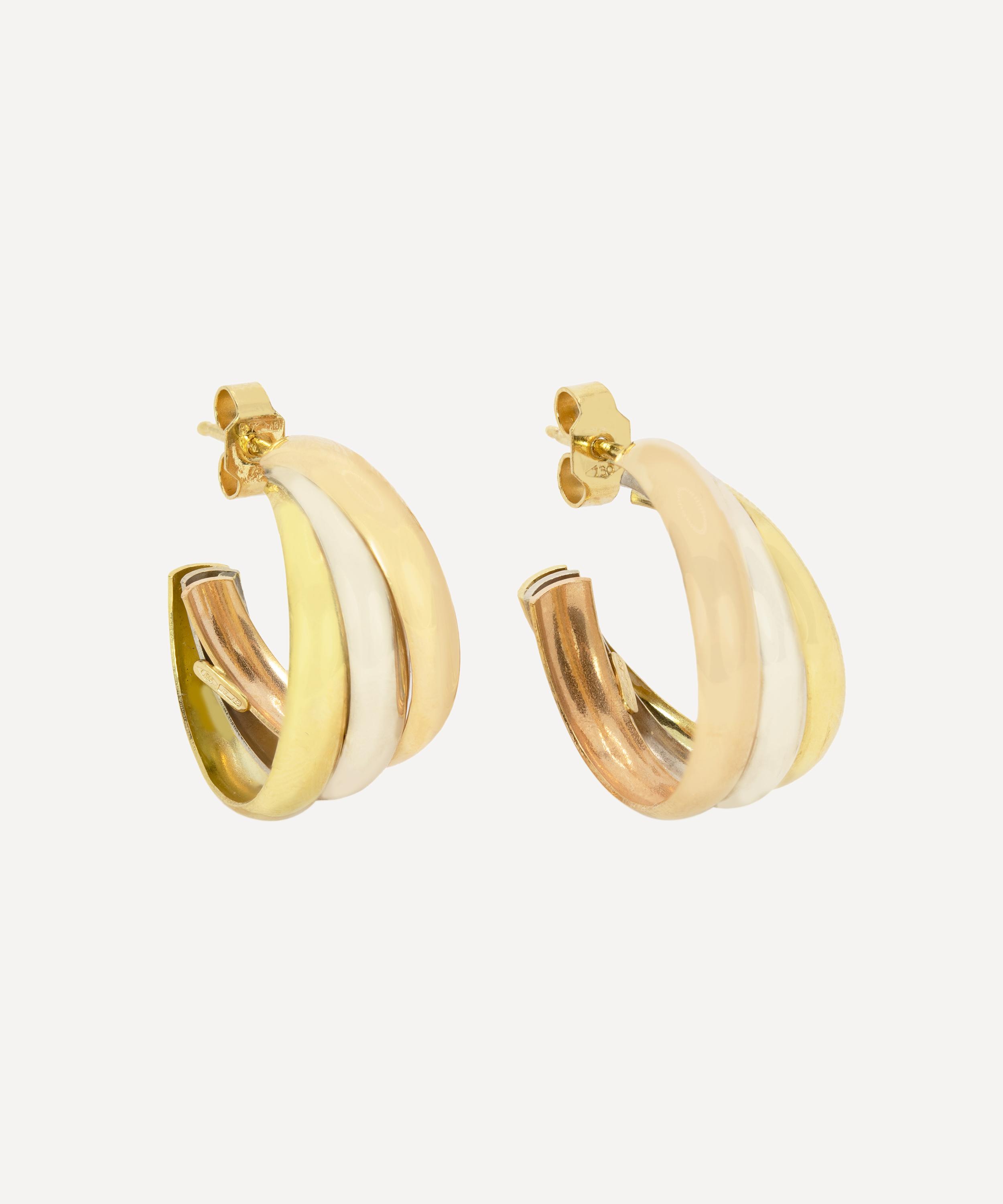 Kojis - 18ct Gold Tri-Colour Hoop Earrings image number 0