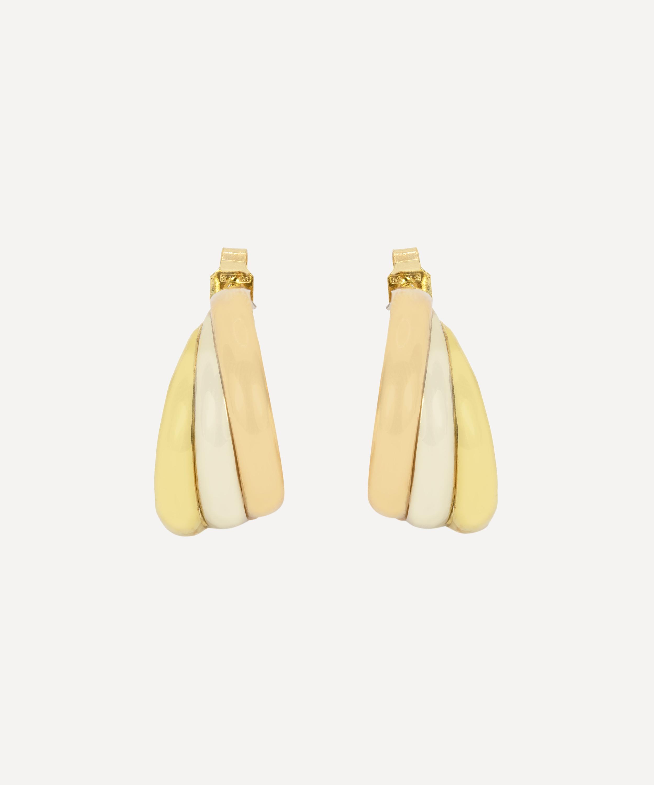 Kojis - 18ct Gold Tri-Colour Hoop Earrings image number 1
