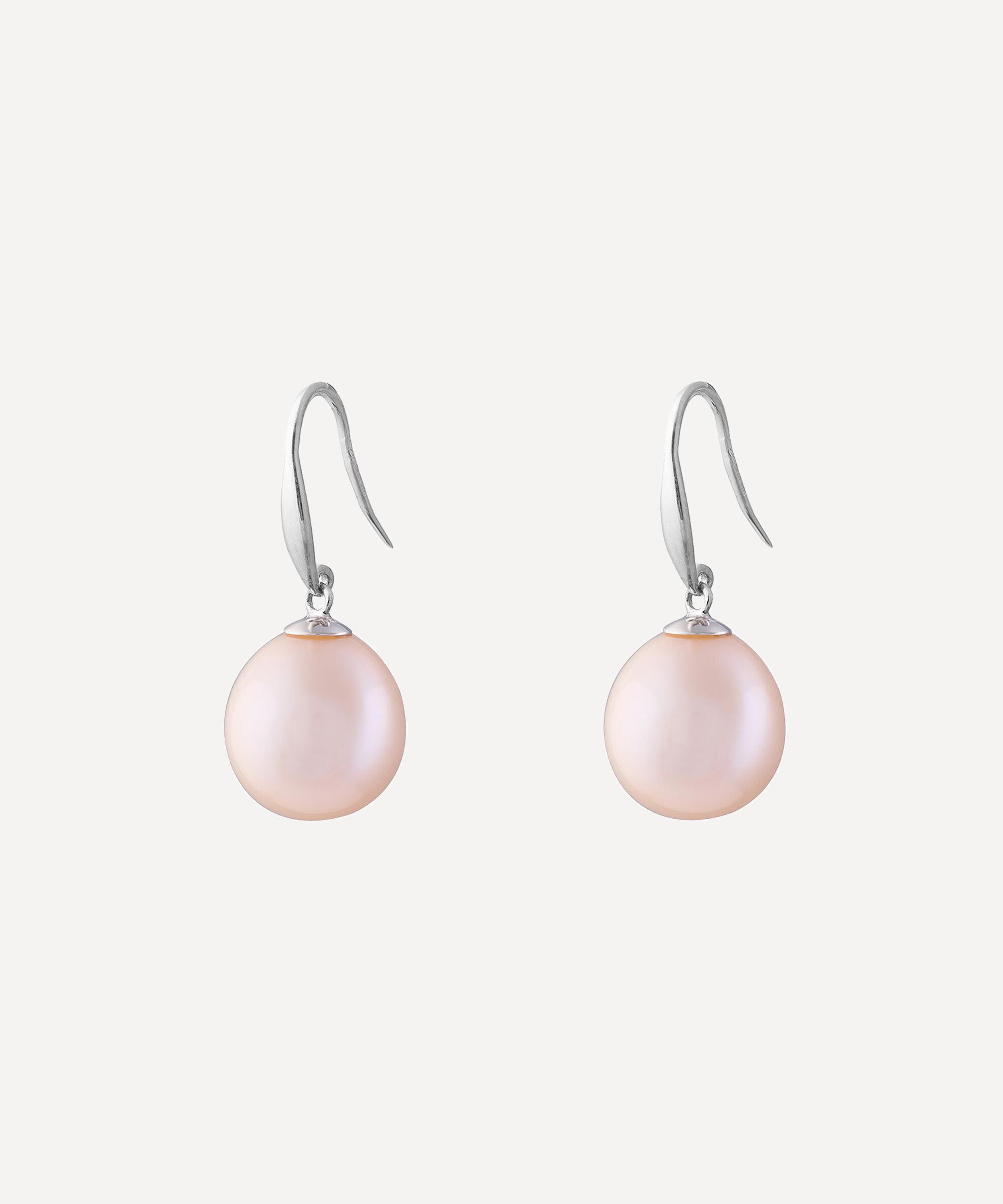 Kojis - 18ct White Gold Pink Pearl Drop Earrings image number 0
