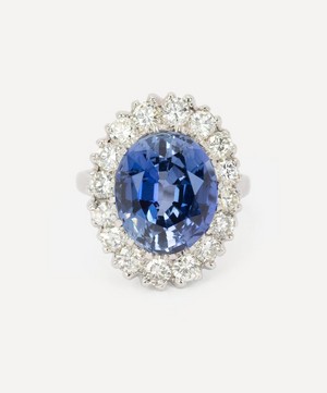 Kojis - 14ct White Gold Large Sapphire and Diamond Cluster Ring image number 0