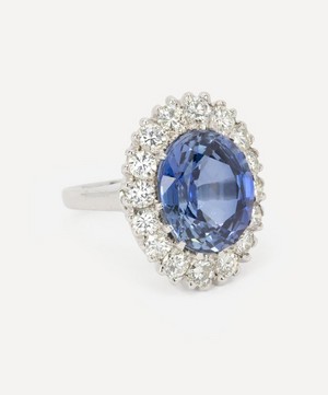 Kojis - 14ct White Gold Large Sapphire and Diamond Cluster Ring image number 1