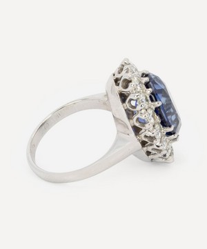 Kojis - 14ct White Gold Large Sapphire and Diamond Cluster Ring image number 2