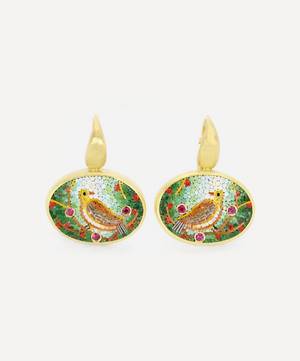 18ct Gold Micro-Mosaic Drop Earrings