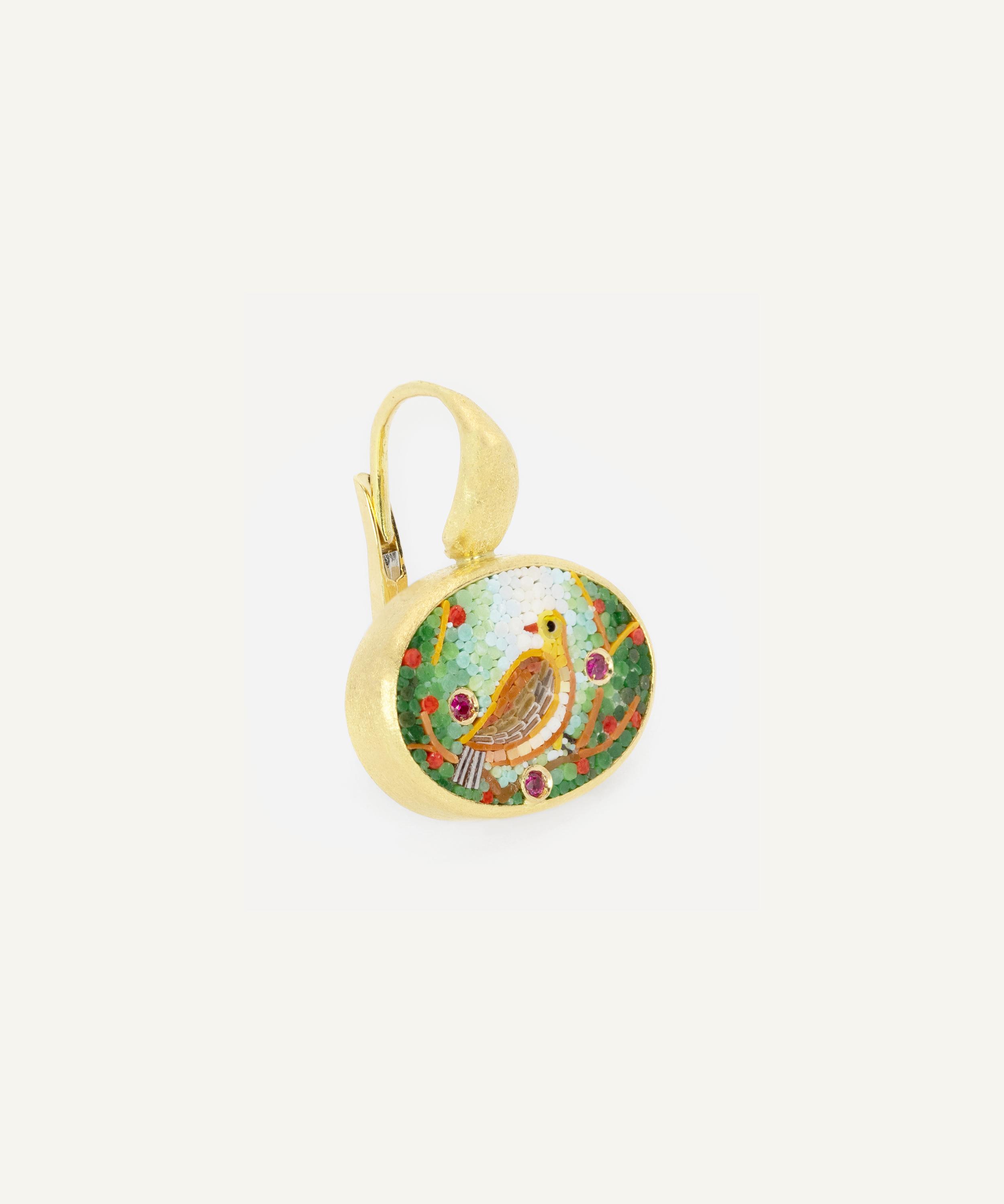 Kojis - 18ct Gold Micro-Mosaic Drop Earrings image number 1