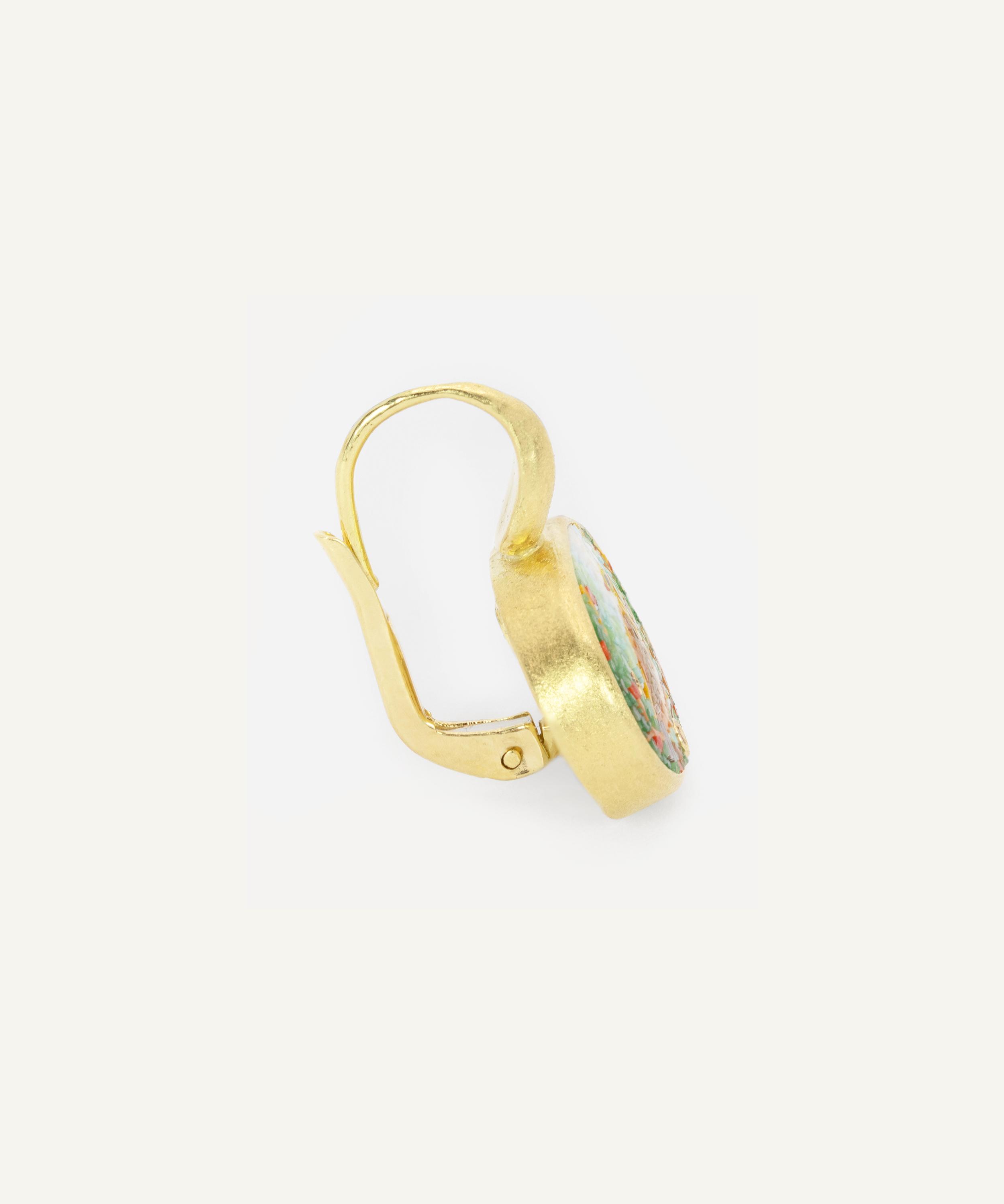 Kojis - 18ct Gold Micro-Mosaic Drop Earrings image number 2