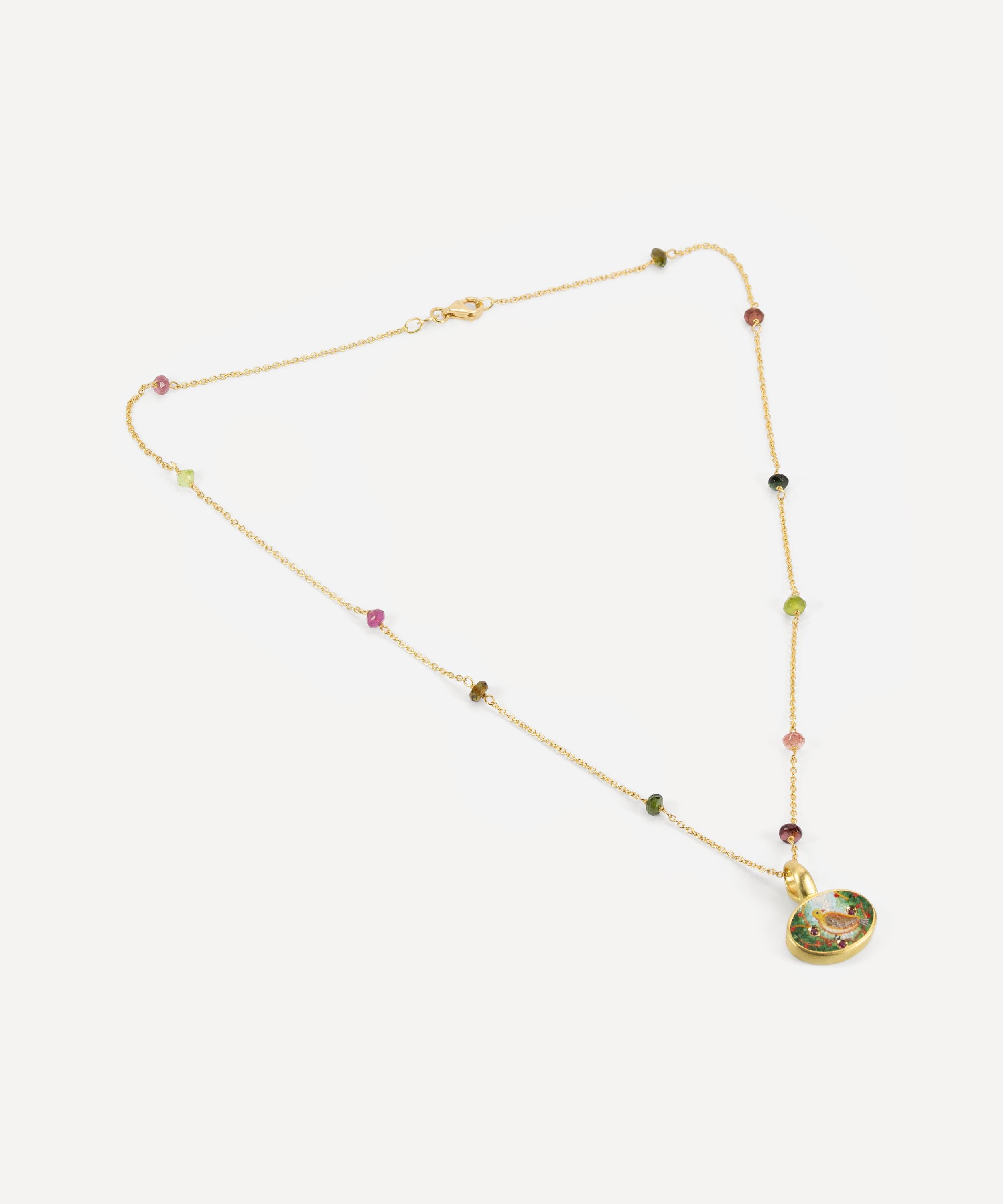 Kojis - 18ct Gold Micro-Mosaic Pendant Necklace image number 1