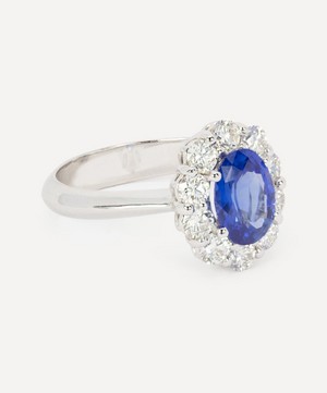 Kojis - 18ct White Gold Cornflower Blue Sapphire and Diamond Cluster Ring image number 1