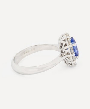 Kojis - 18ct White Gold Cornflower Blue Sapphire and Diamond Cluster Ring image number 2