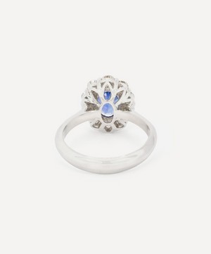 Kojis - 18ct White Gold Cornflower Blue Sapphire and Diamond Cluster Ring image number 3