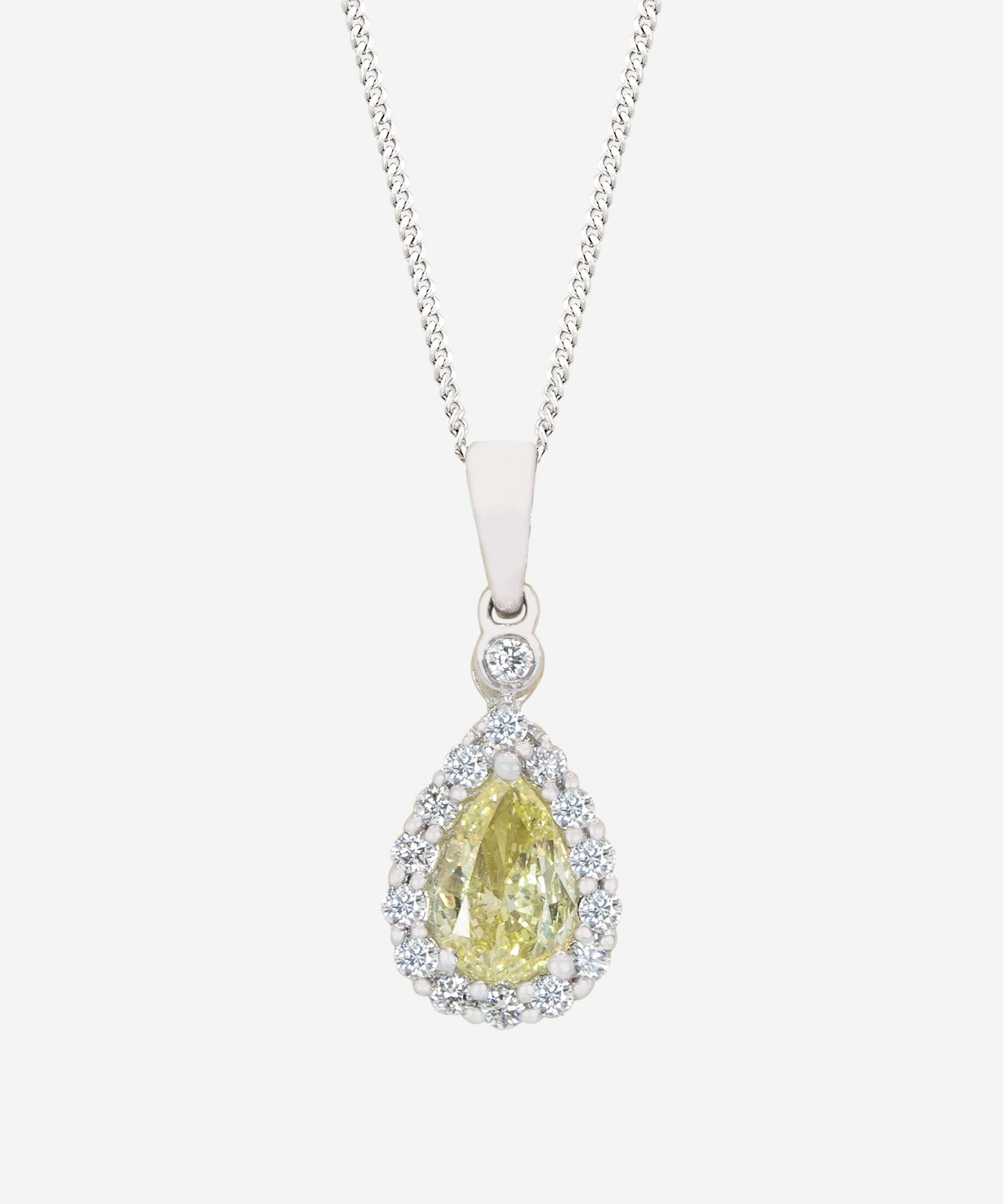 Kojis - Platinum Yellow and White Diamond Pendant Necklace image number 0