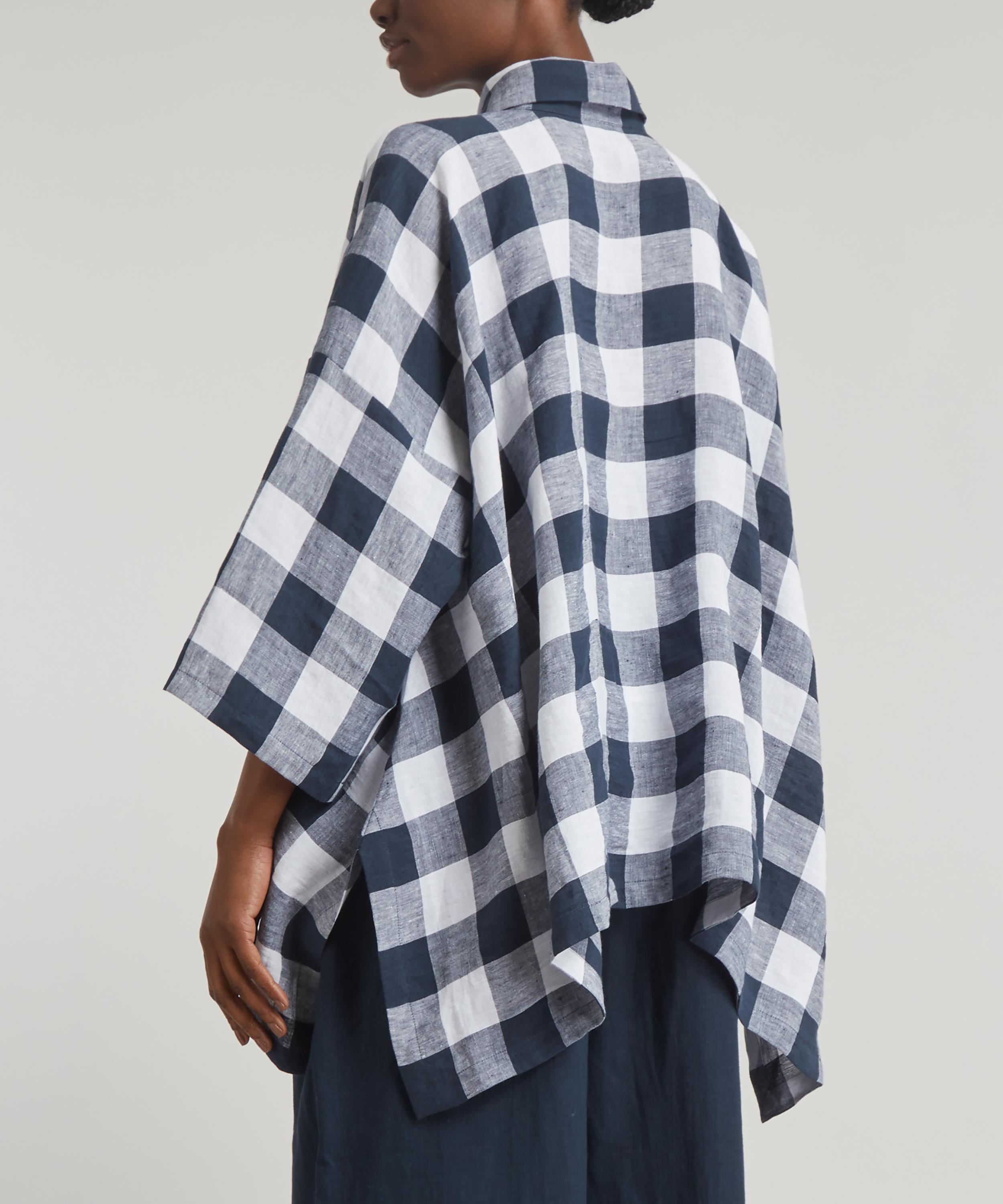 Eskandar - 3/4 Sleeve Gingham Shirt image number 3