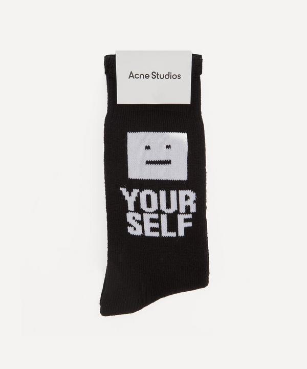 Acne Studios - Face Yourself Logo Socks image number null