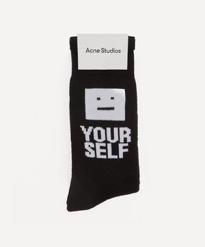 Acne Studios - Face Yourself Logo Socks image number 0