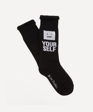 Acne Studios - Face Yourself Logo Socks image number 1