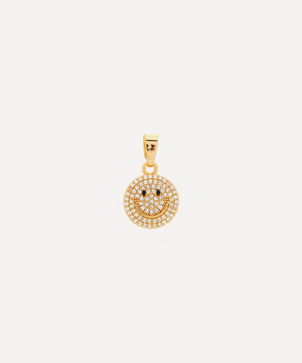Crystal Haze - 18ct Gold-Plated Ms. Vaxxine Crystal Pavé Smiley Face Charm