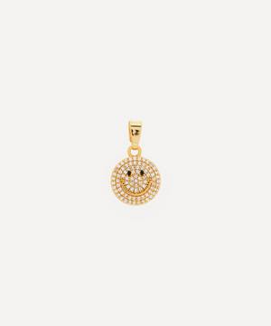 18ct Gold-Plated Ms. Vaxxine Crystal Pavé Smiley Face Charm