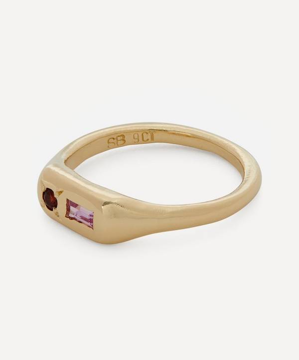 glas wimper Psychologisch Seb Brown 9ct Gold Red Garnet and Pink Sapphire Pill Signet Ring | Liberty
